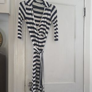 Tommy Hilfiger Navy and Cream Striped Shirt